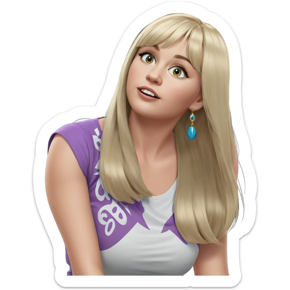blonde girl with earrings sticker