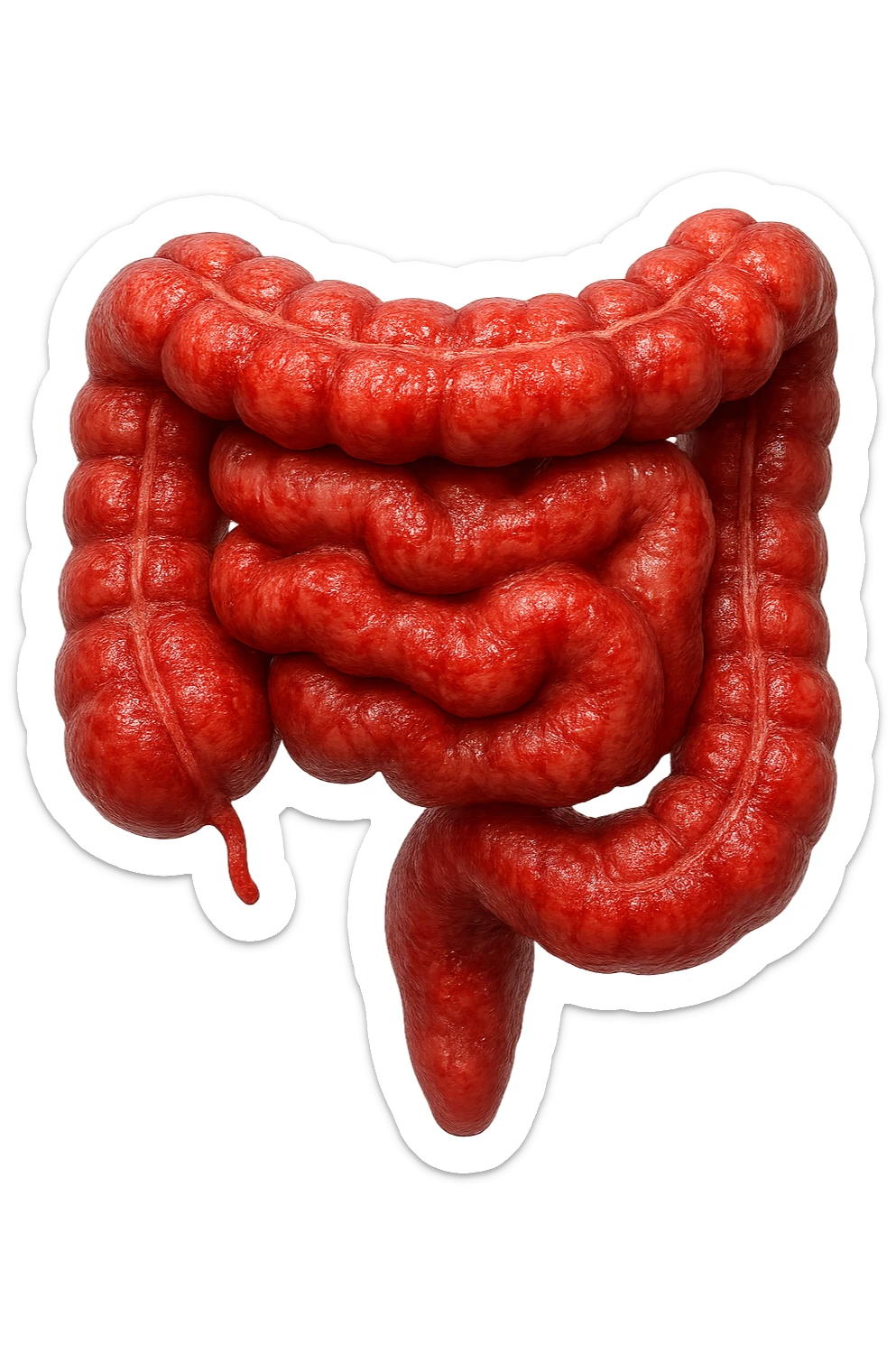 intestino infiammato iperrealistico 4k sticker