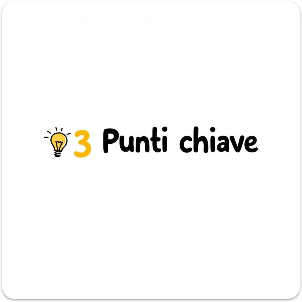 text '3 Punti chiave' in creative style with modern font, minimal icon of a light bulb next to the text, vibrant colors, original composition for presentations sticker