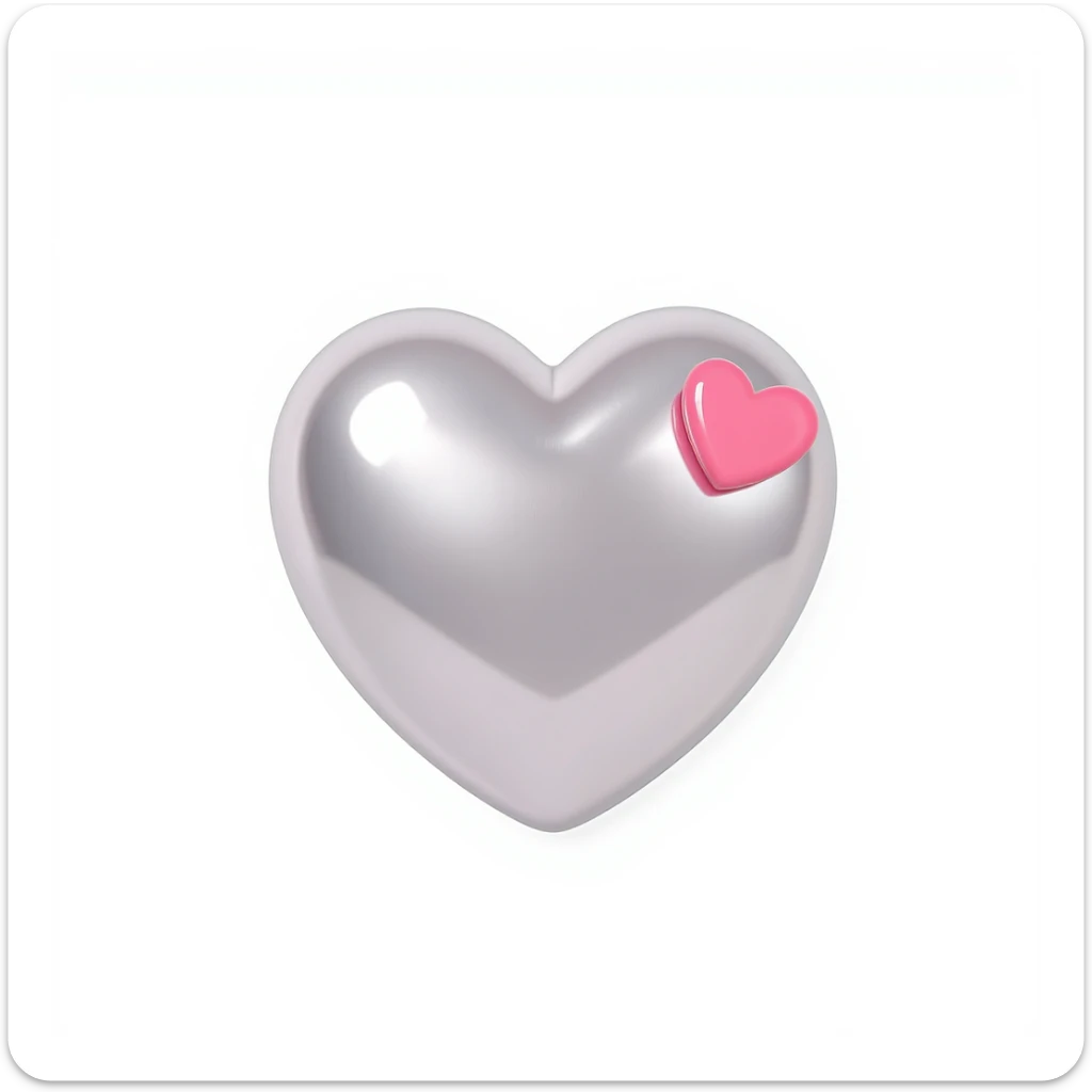 cute and shiny object with a heart accent, no background sticker