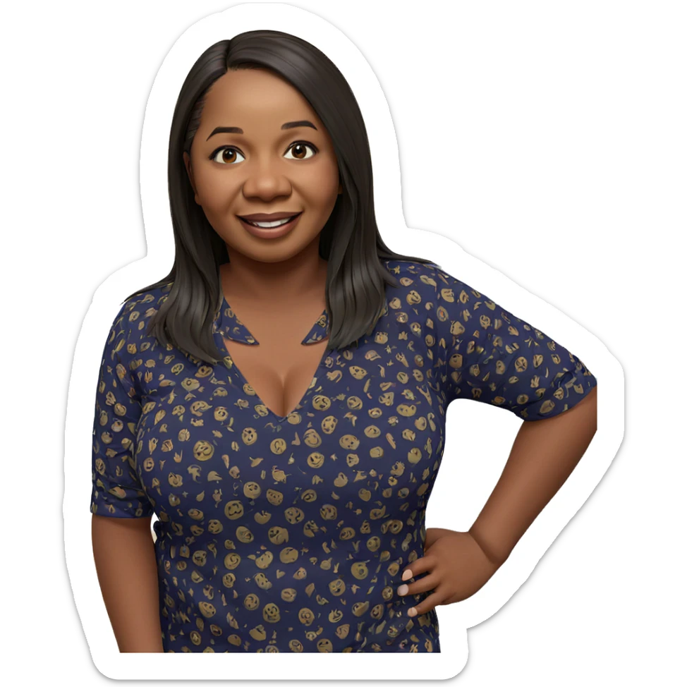 smiling girl with long hair sticker