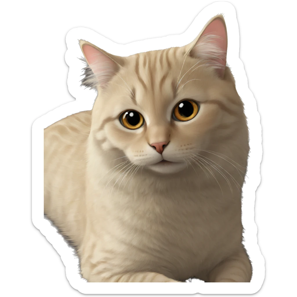 realistic cat portrait close up sticker