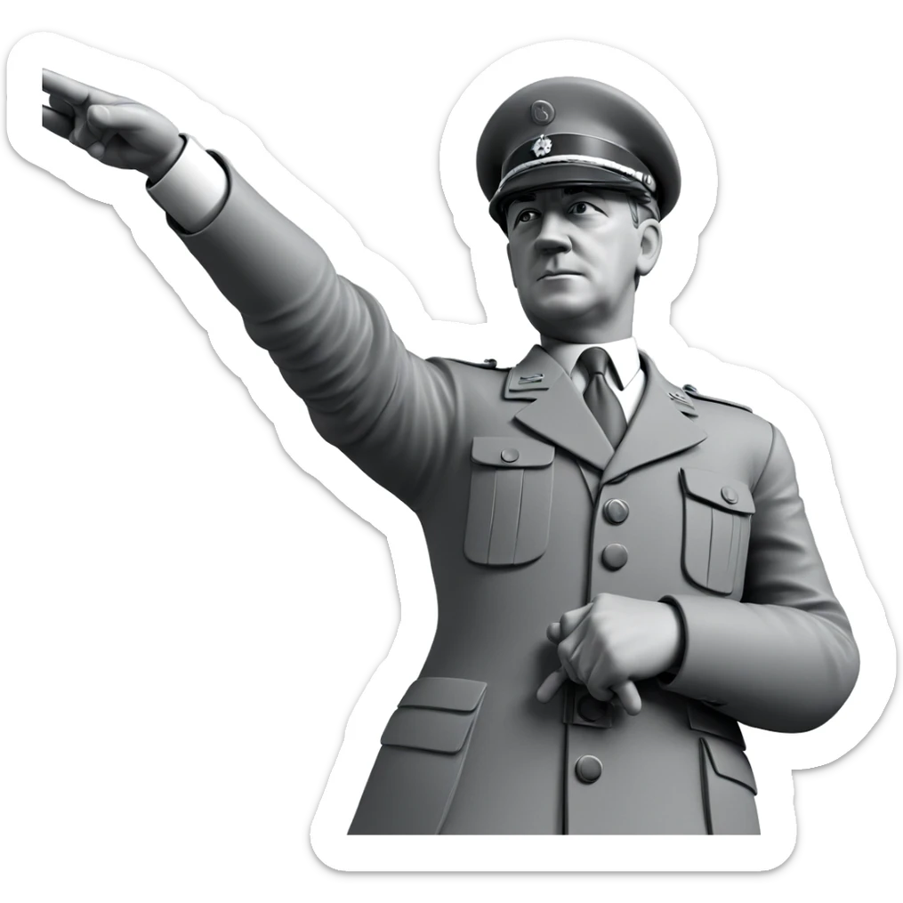 military boy in monochrome sticker