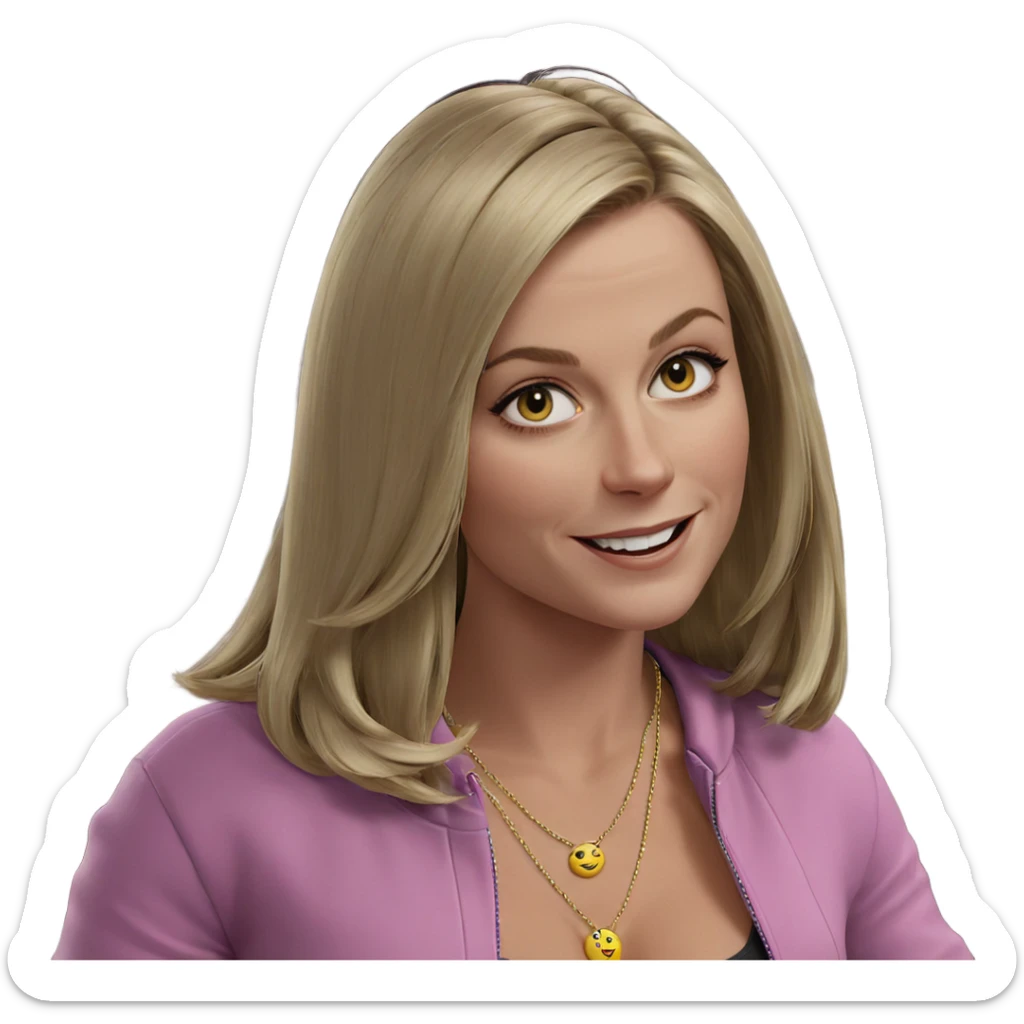 blonde girl smiling with necklace sticker