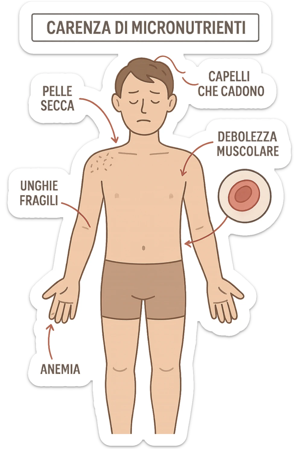 corpo umano in carenza di micronutrienti in italiano sticker