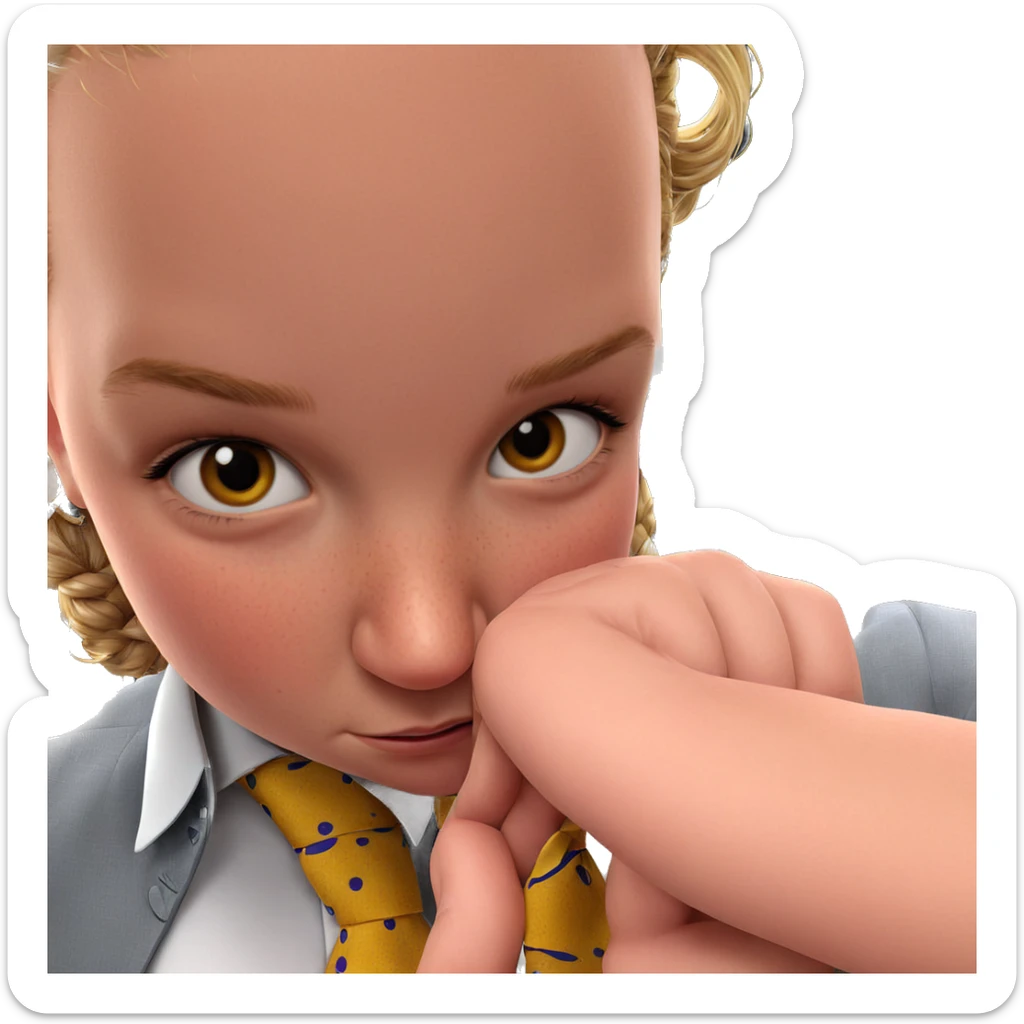 freckled girl in necktie sticker