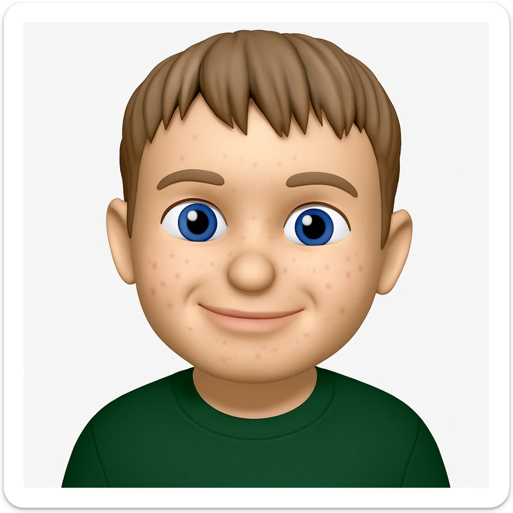 Convert this photo to a 3D emoji in Apple style, keeping the clothes as they are, no additional clothing or accessories. The style should resemble Apple style emojis with 3D emoji characteristics, preserving the original clothing exactly as shown in the photo. sticker