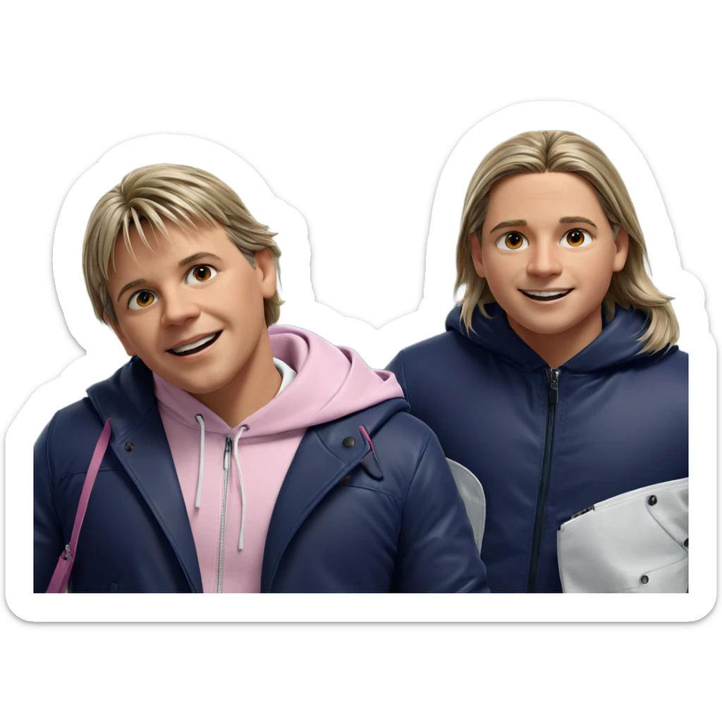 boys with stylish jackets sticker