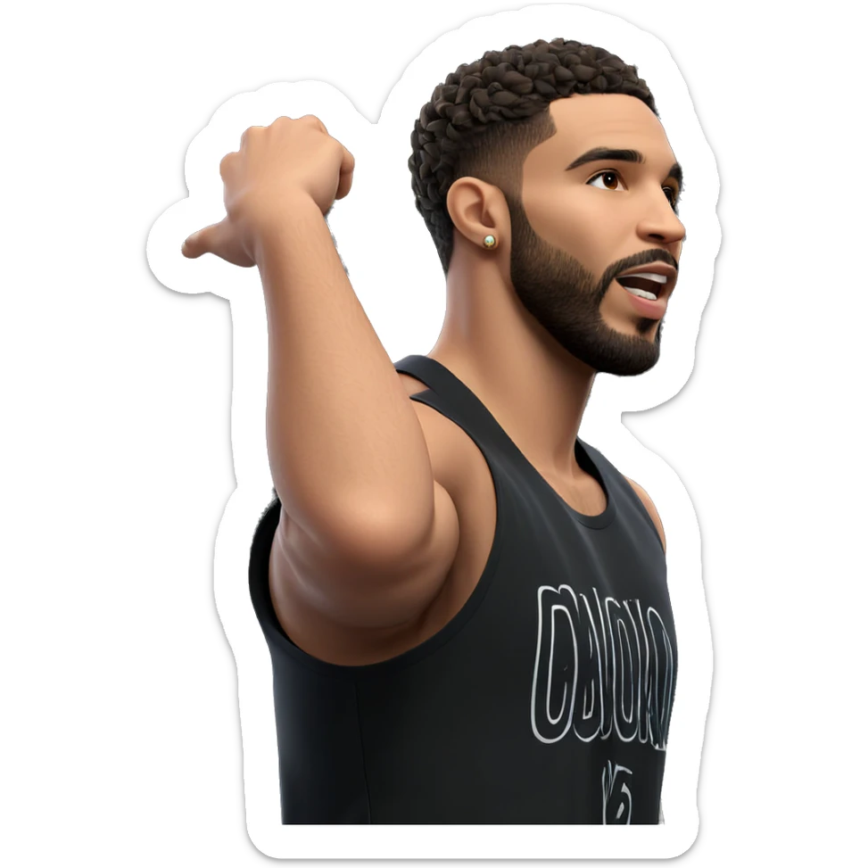 stylish male with beard portrait sticker