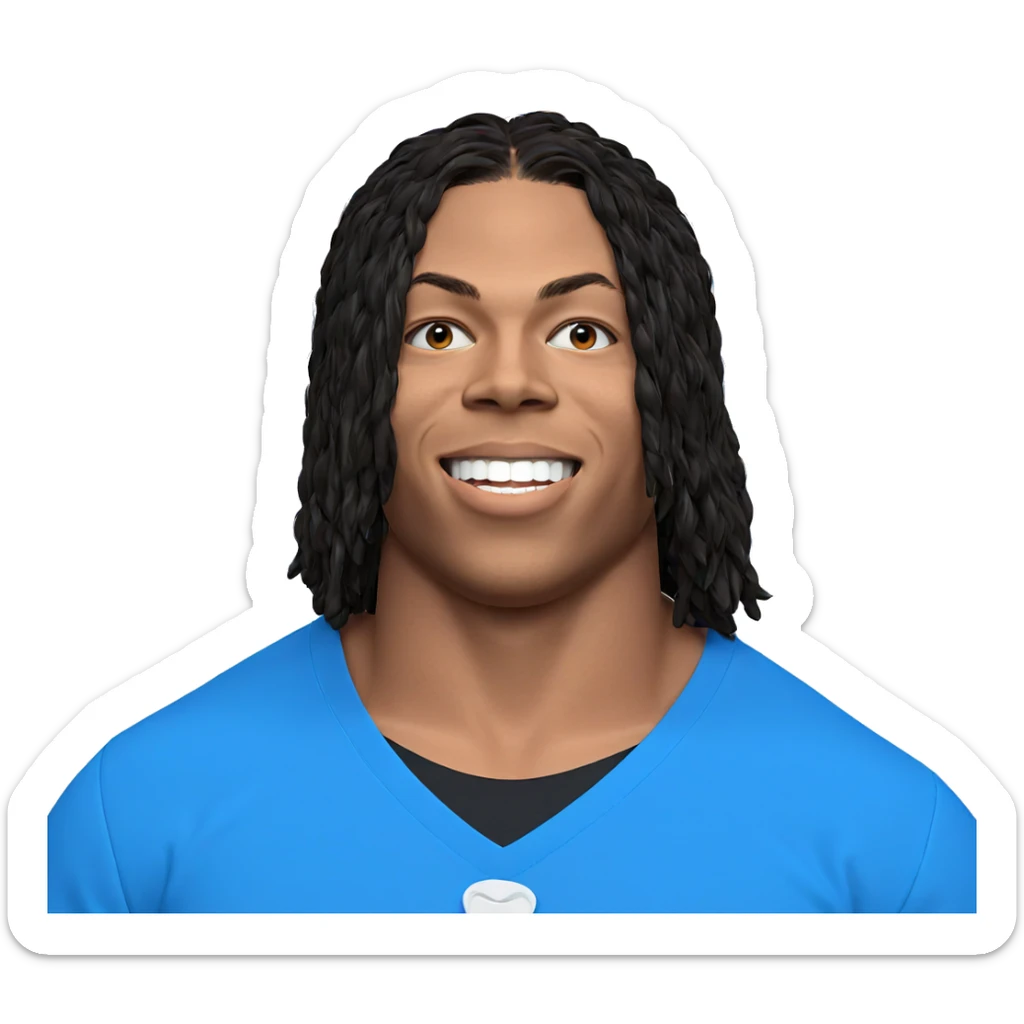 smiling boy in blue shirt sticker