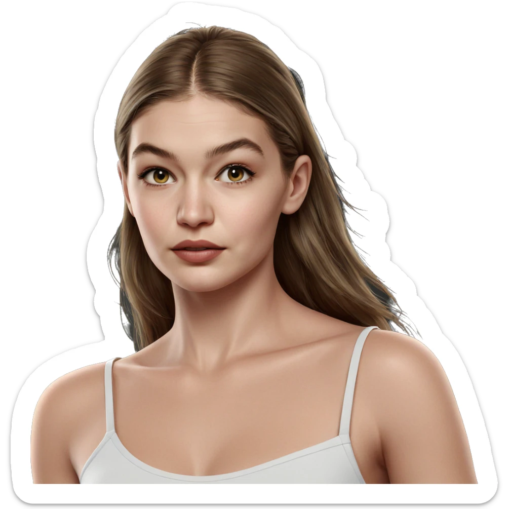 realistic portrait of girl sticker