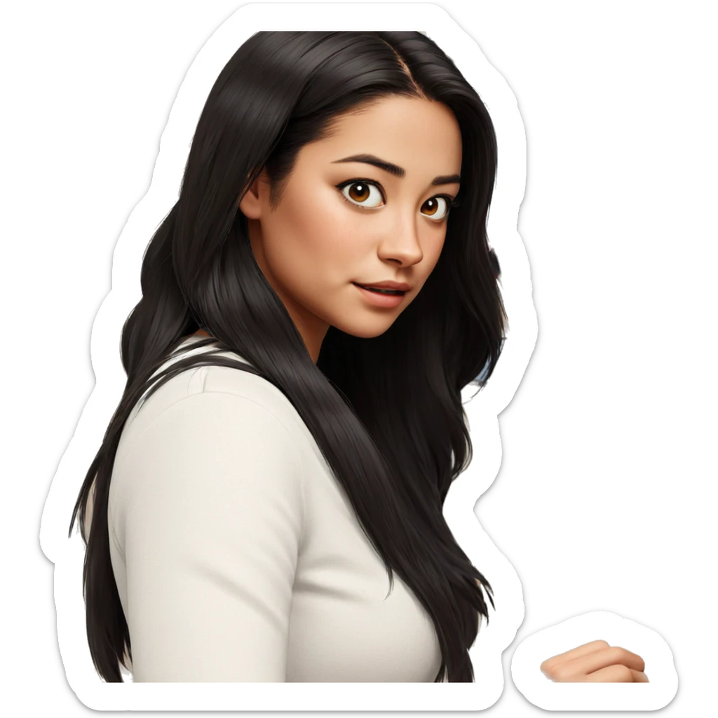 realistic portrait of girl sticker