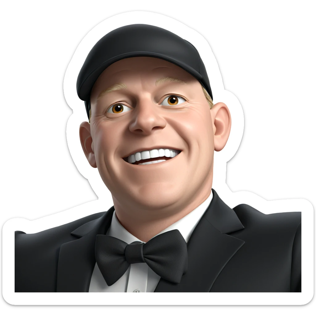 sophisticated boy in a hat sticker