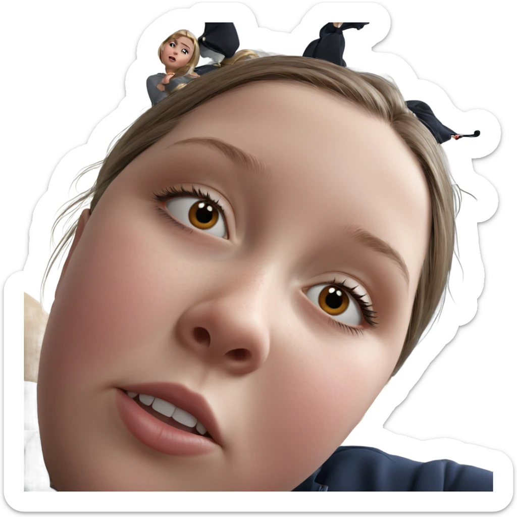 realistic portrait of girl sticker