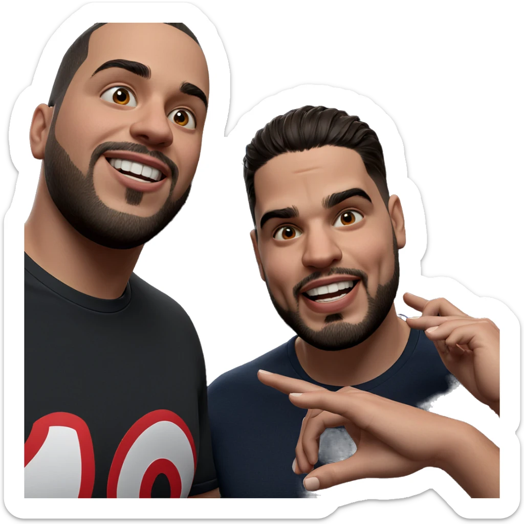 two boys smiling together sticker