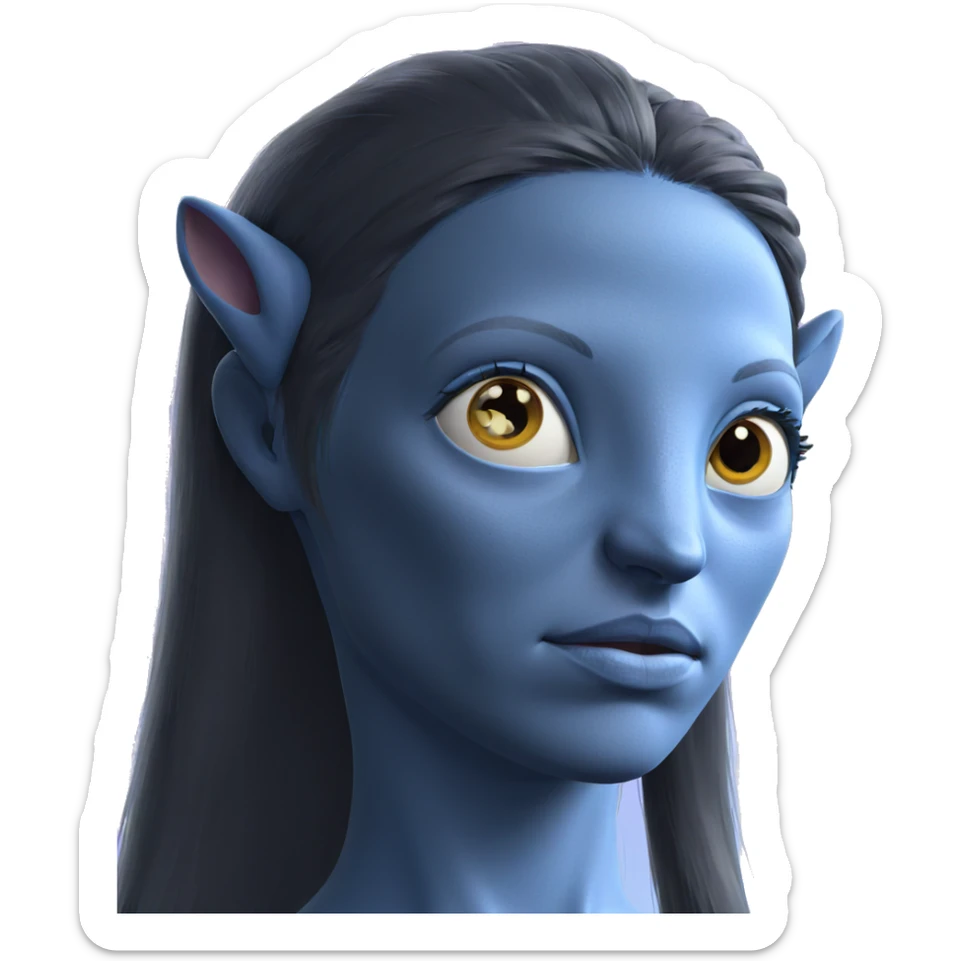 blue skinned girl portrait sticker