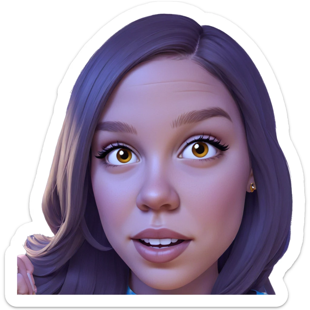 girl with hoop earrings portrait sticker