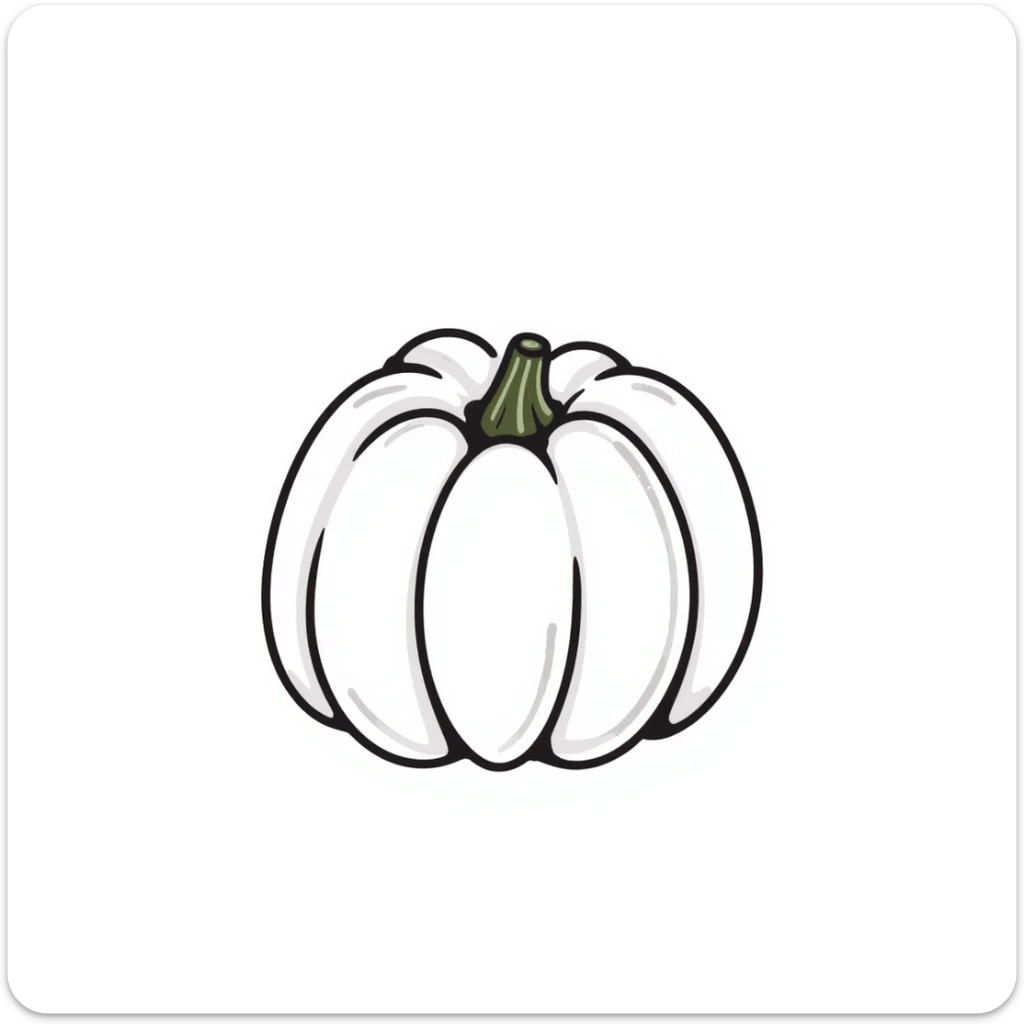 A pumpkin with details in pastel colors (dd9fb0, ffc6d3, a3bfc9, c4bee2, f1b091), hand-drawn doodle style sticker