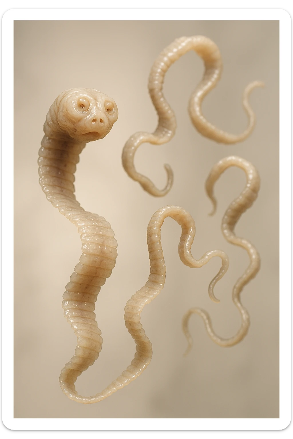 PARASSITI COME LA TENIA FLUTTUANO IN ARIA IPERREALISTICI sticker