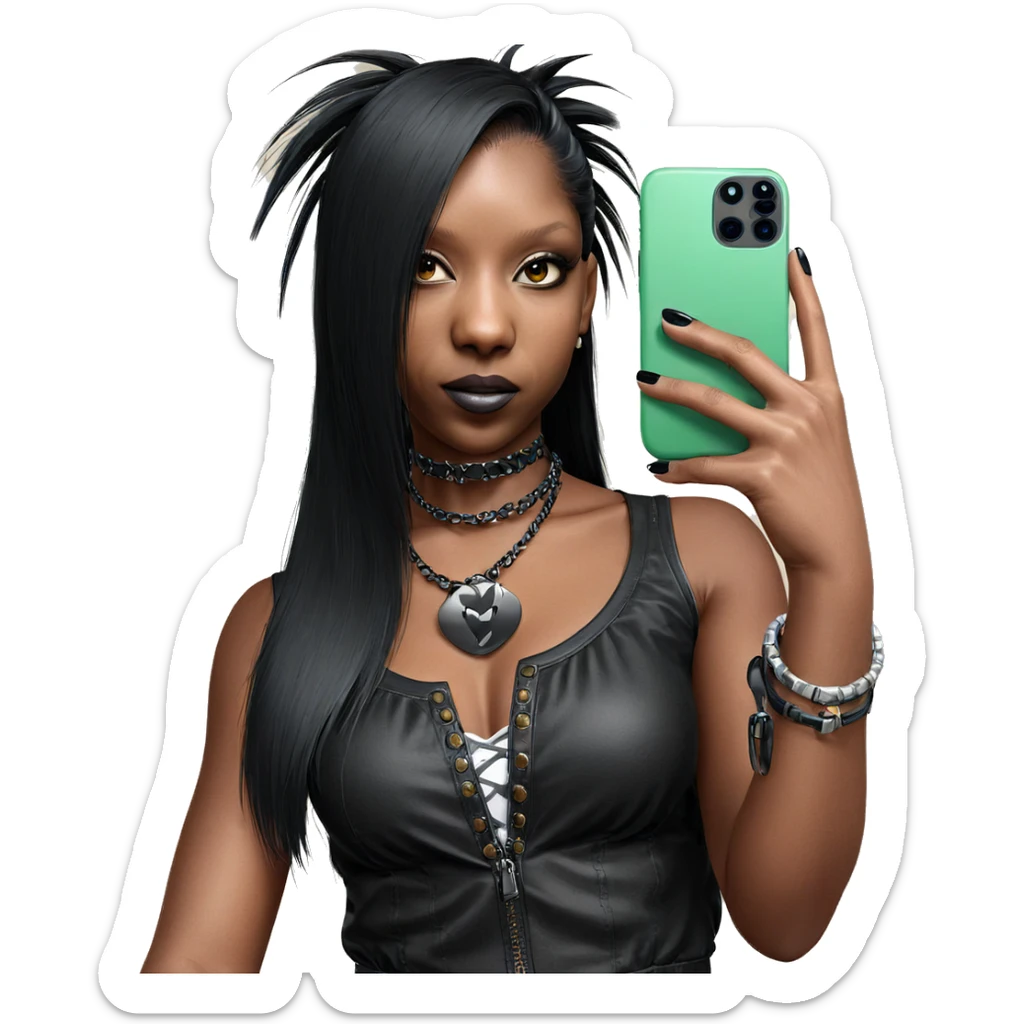dark beauty selfie portrait sticker