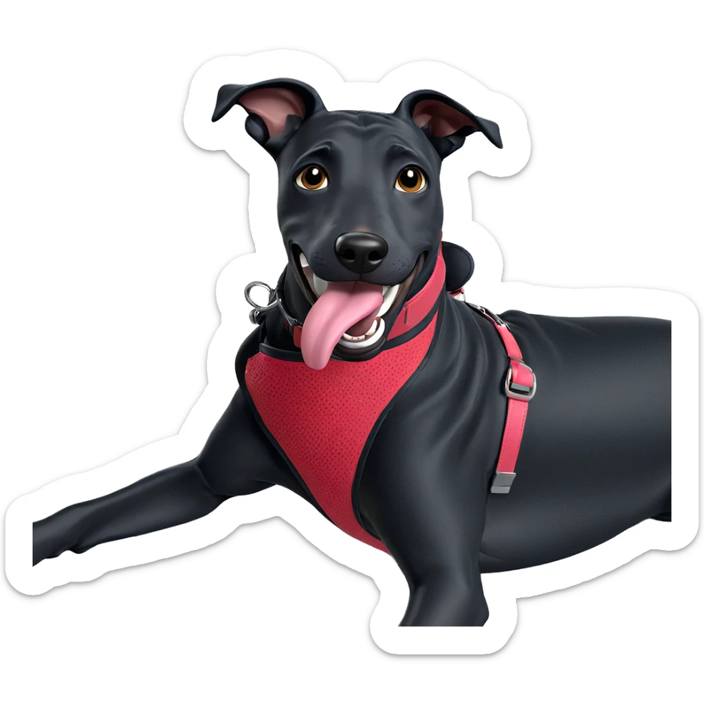 playful dog with tongue out sticker