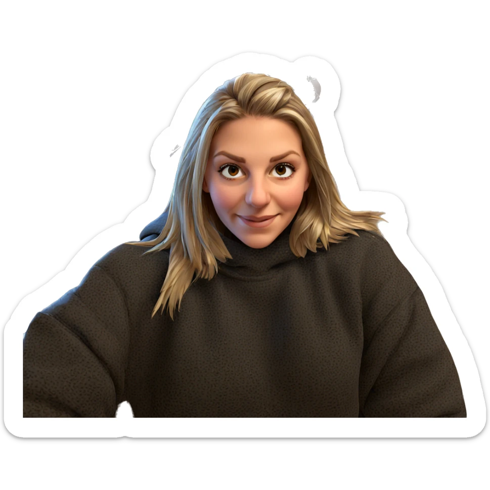 smiling girl by the window sticker