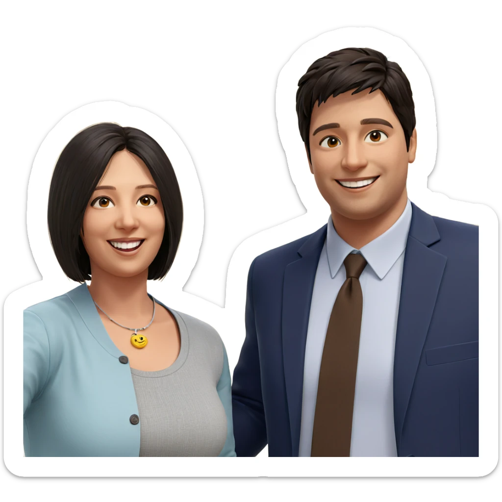 smiling couple outdoors together sticker
