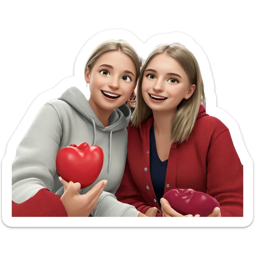 girls sharing a joyful moment sticker