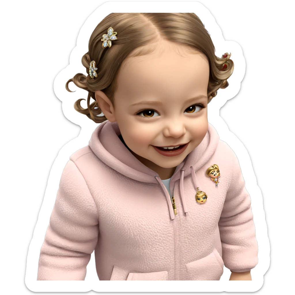 elegant girl with hair ornament sticker