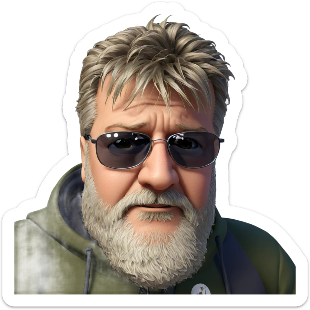 casual portrait of a man sticker