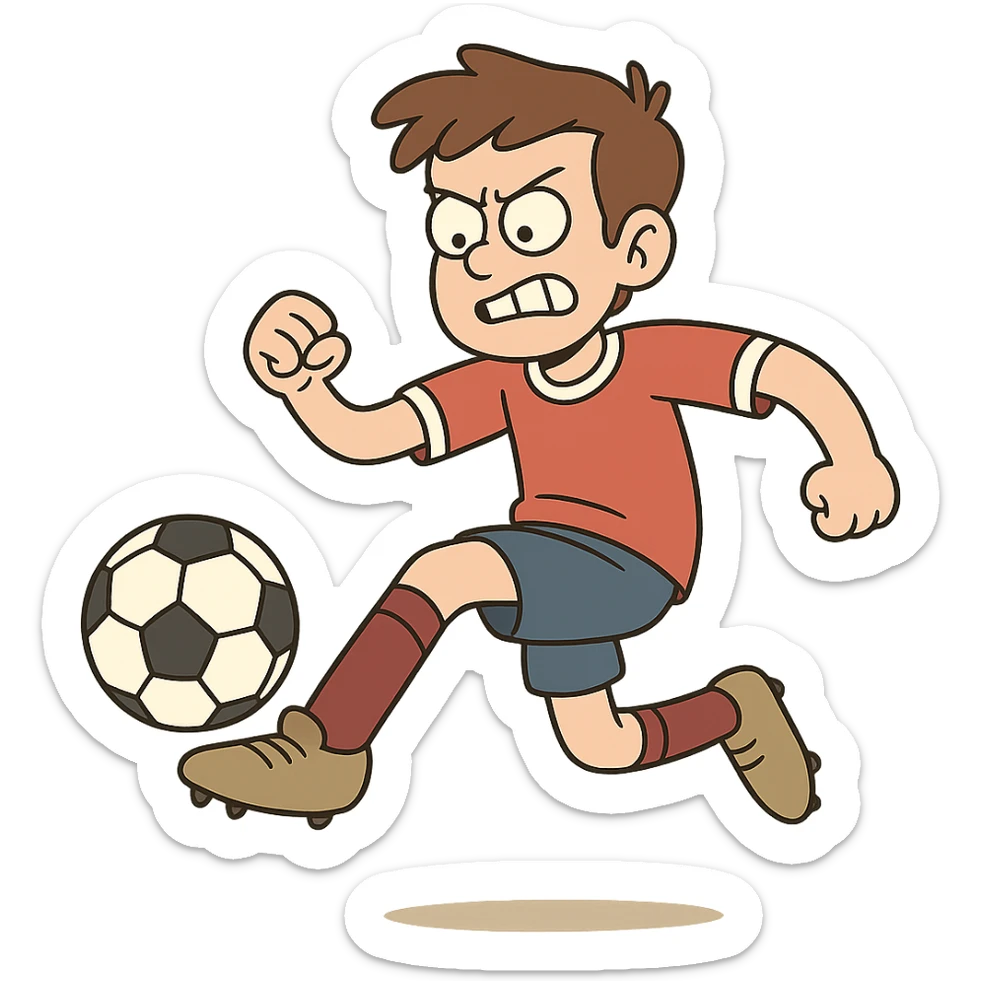 soccer player kicking a ball sticker
