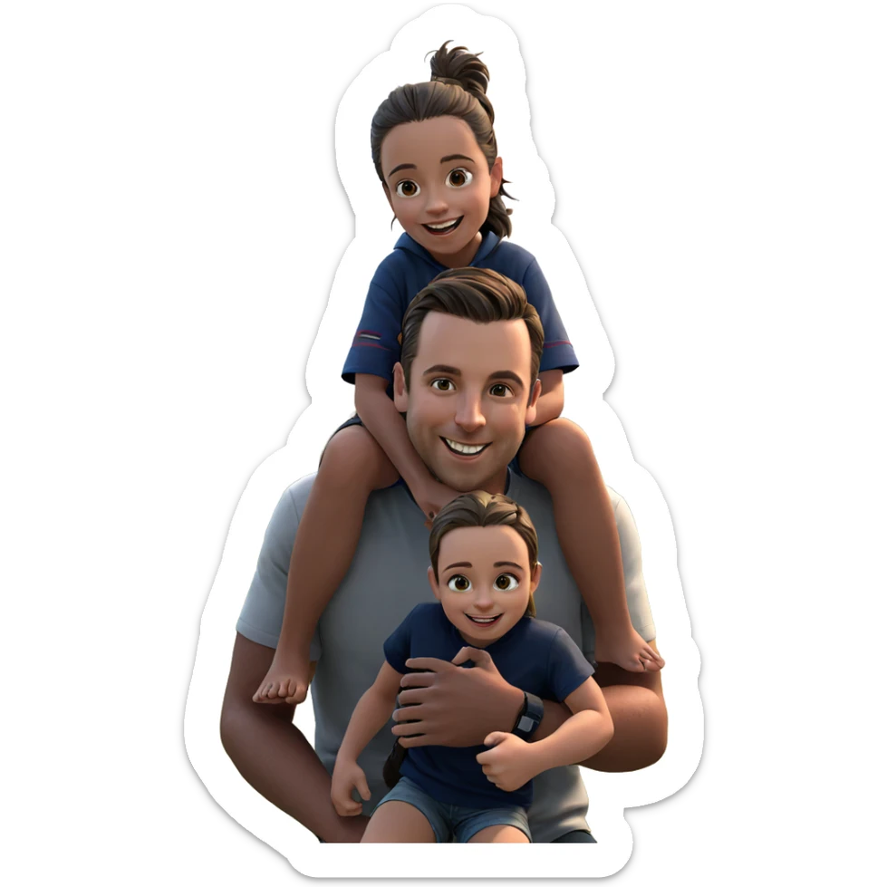 girl smiling with boys outdoors sticker