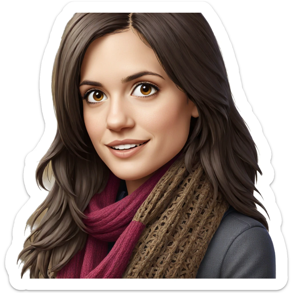 smiling girl in scarf portrait sticker