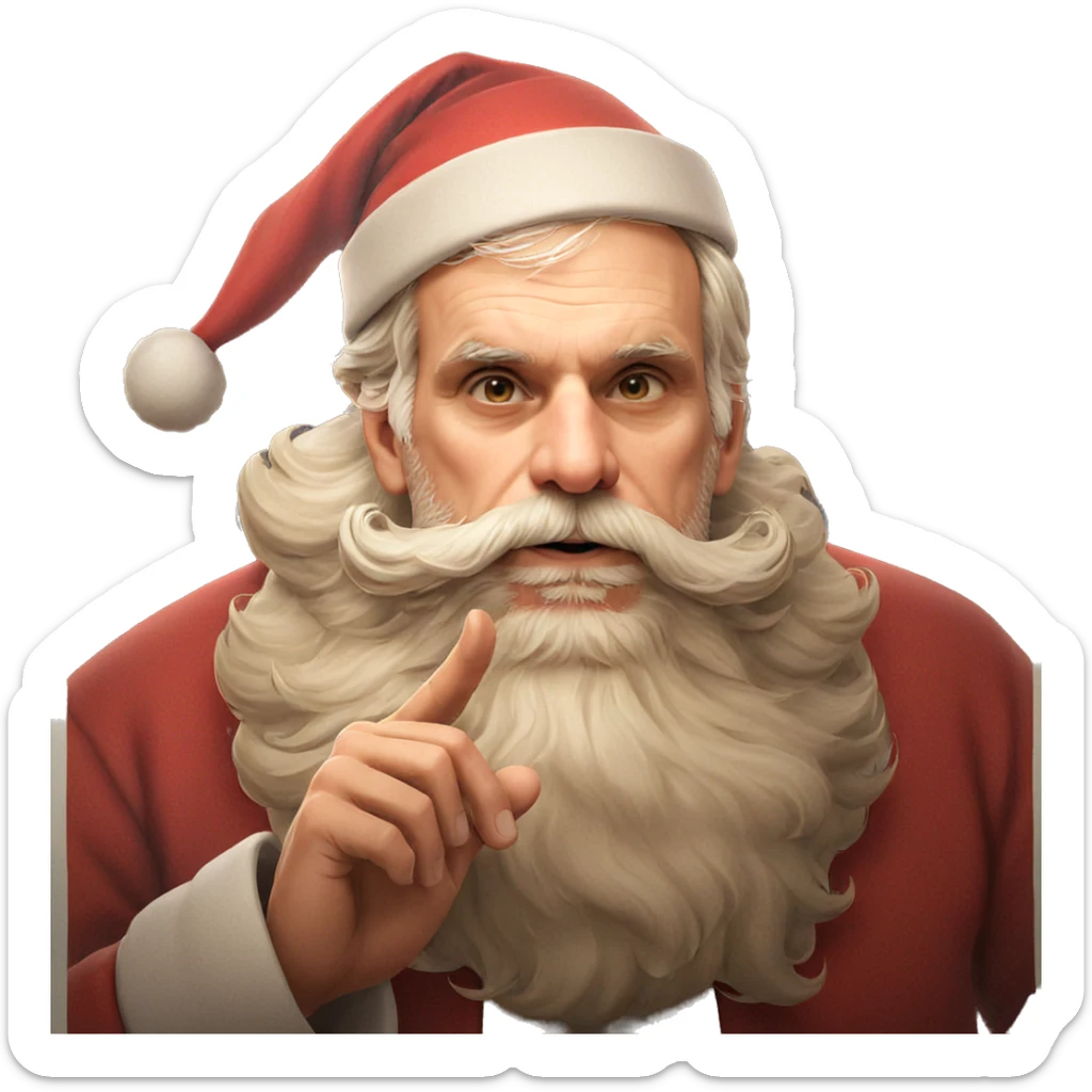 old man in santa costume sticker