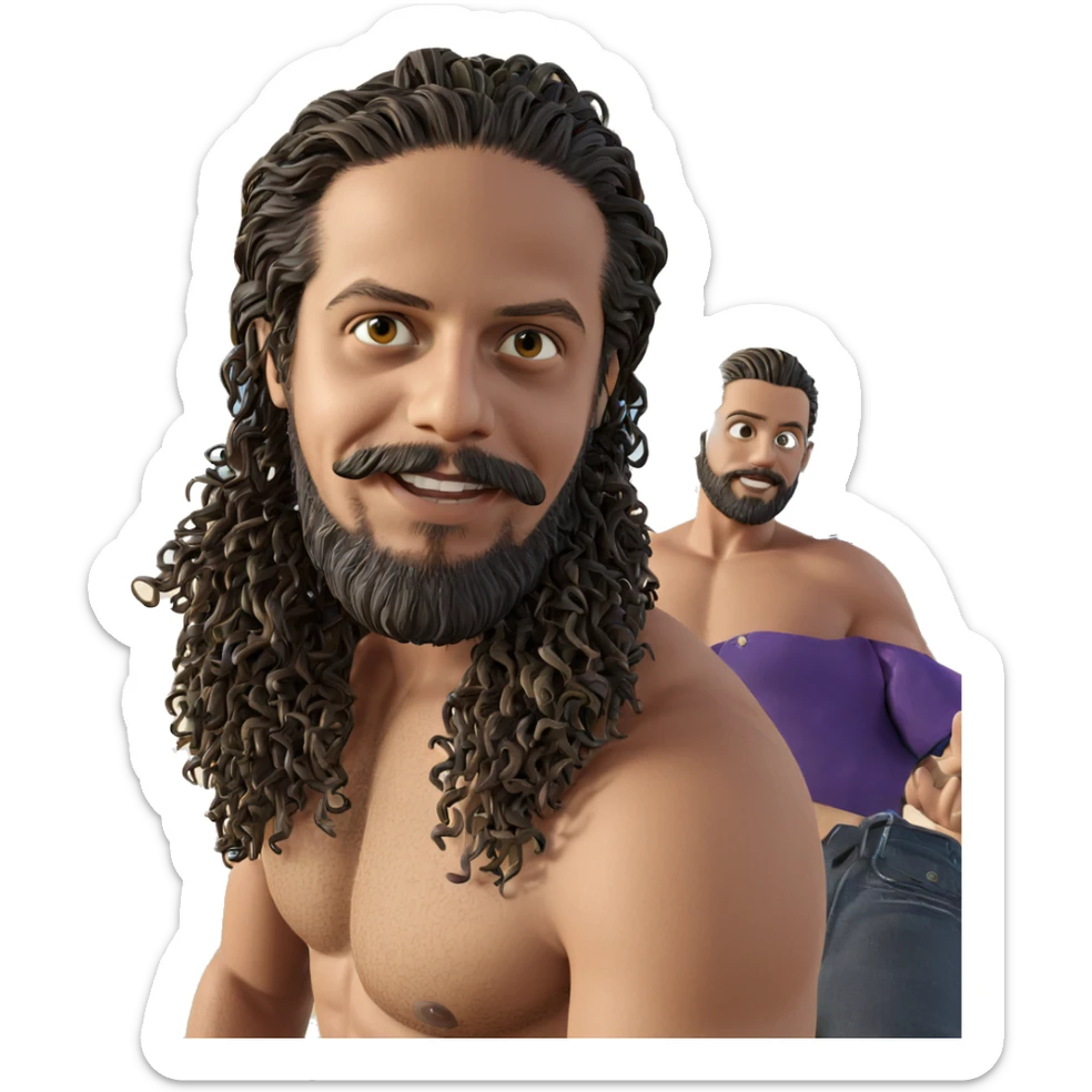 bearded man at the beach sticker