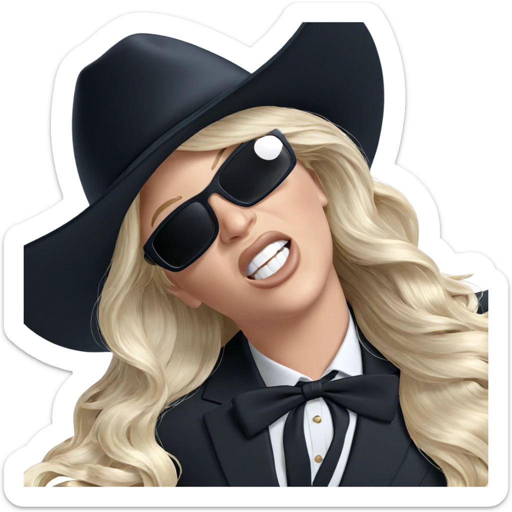 blonde girl in formal attire sticker