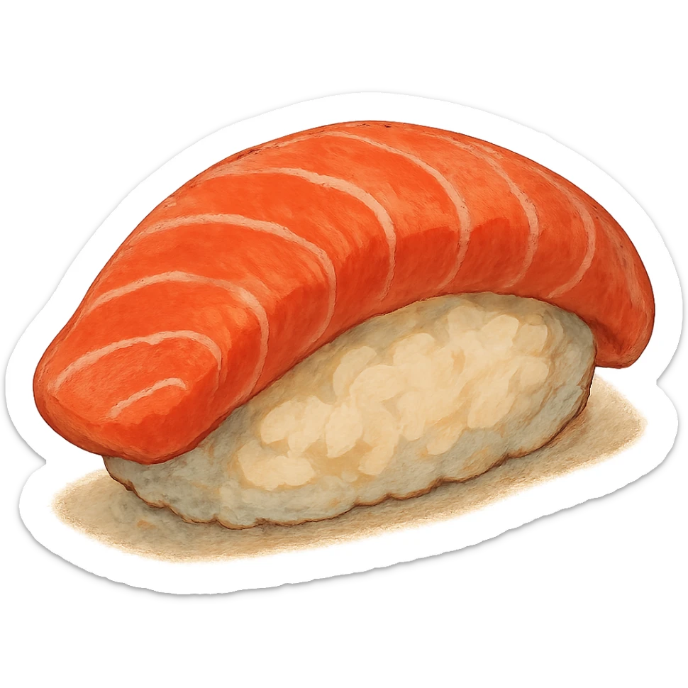 nigiri sushi, ghibli style sticker