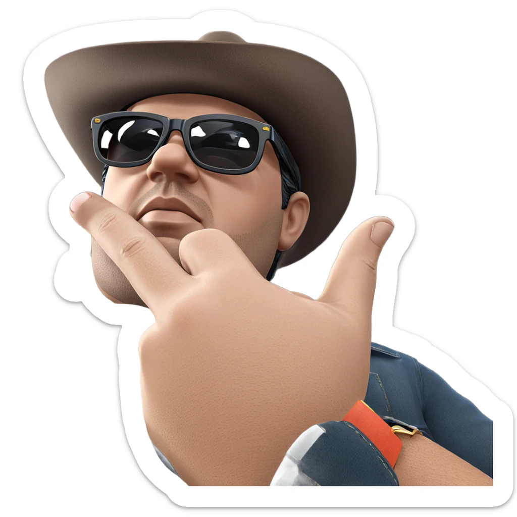 cool cowboy vibes in shades sticker