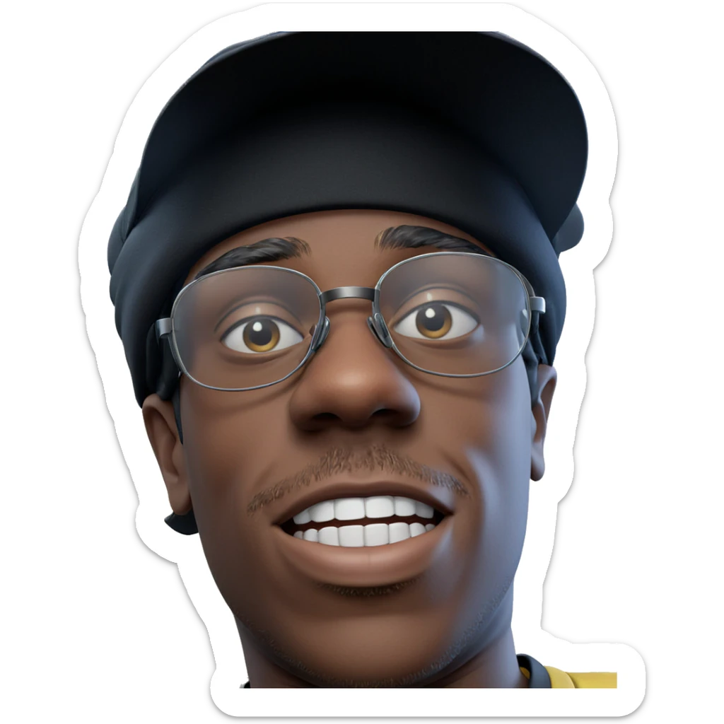 realistic meme of boy with hat sticker