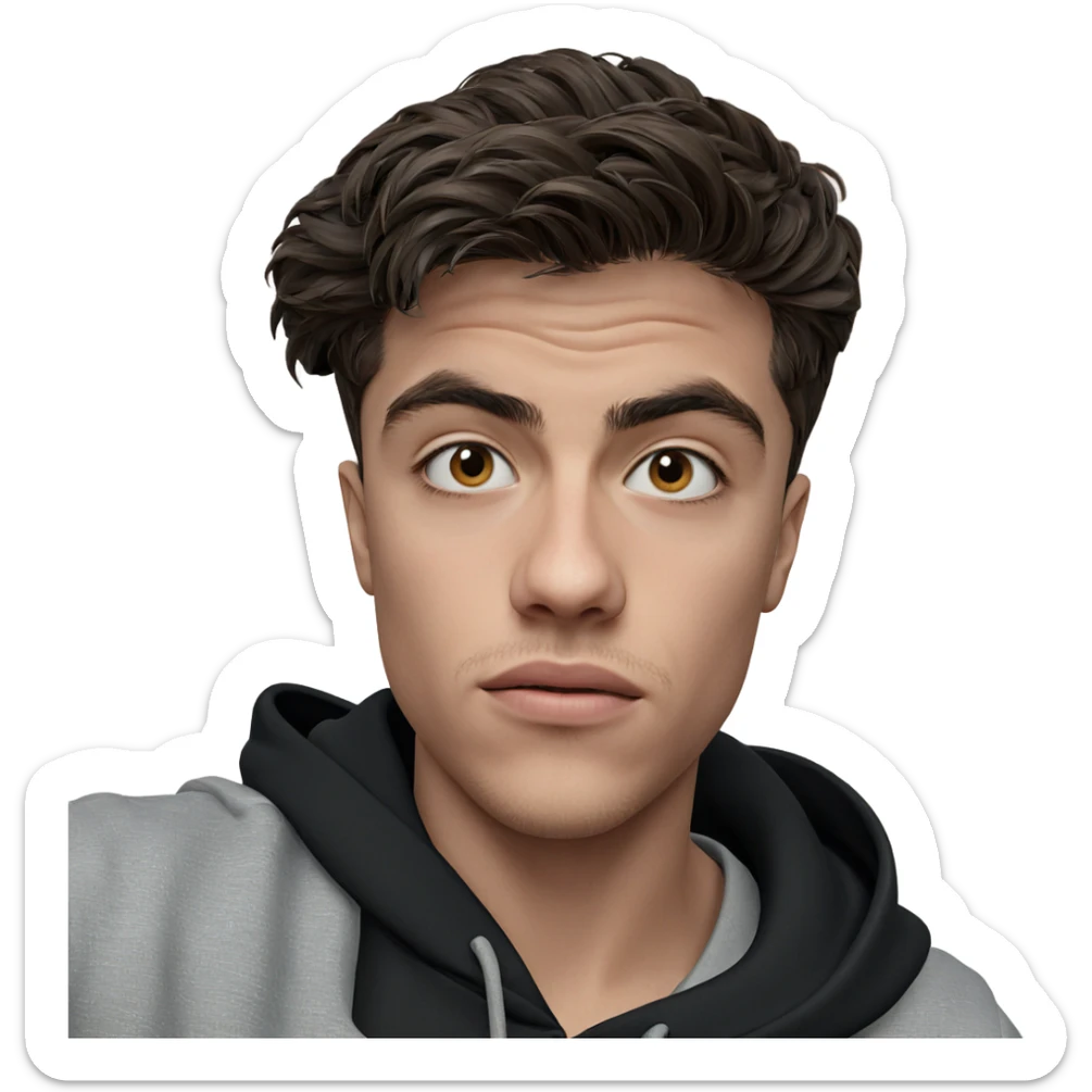 boy in hoodie portrait sticker