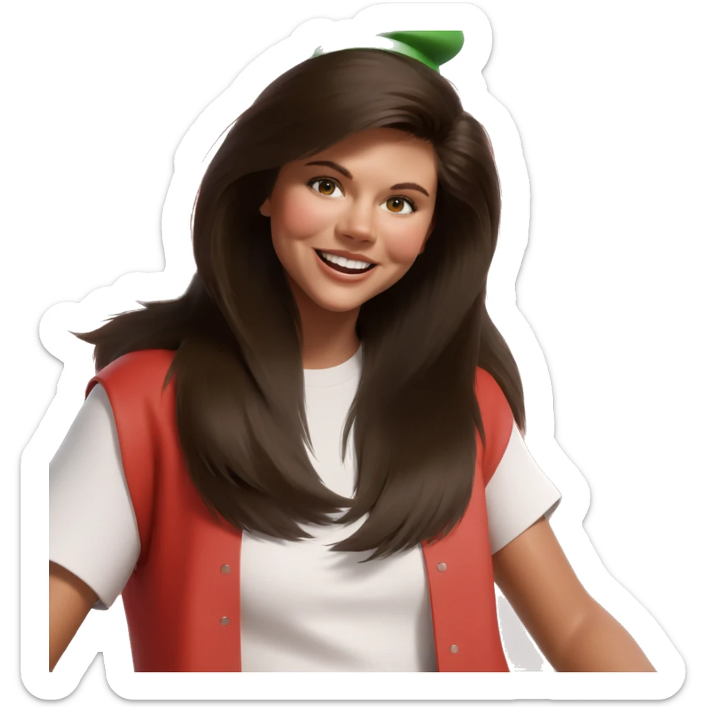 smiling girl in hat sticker