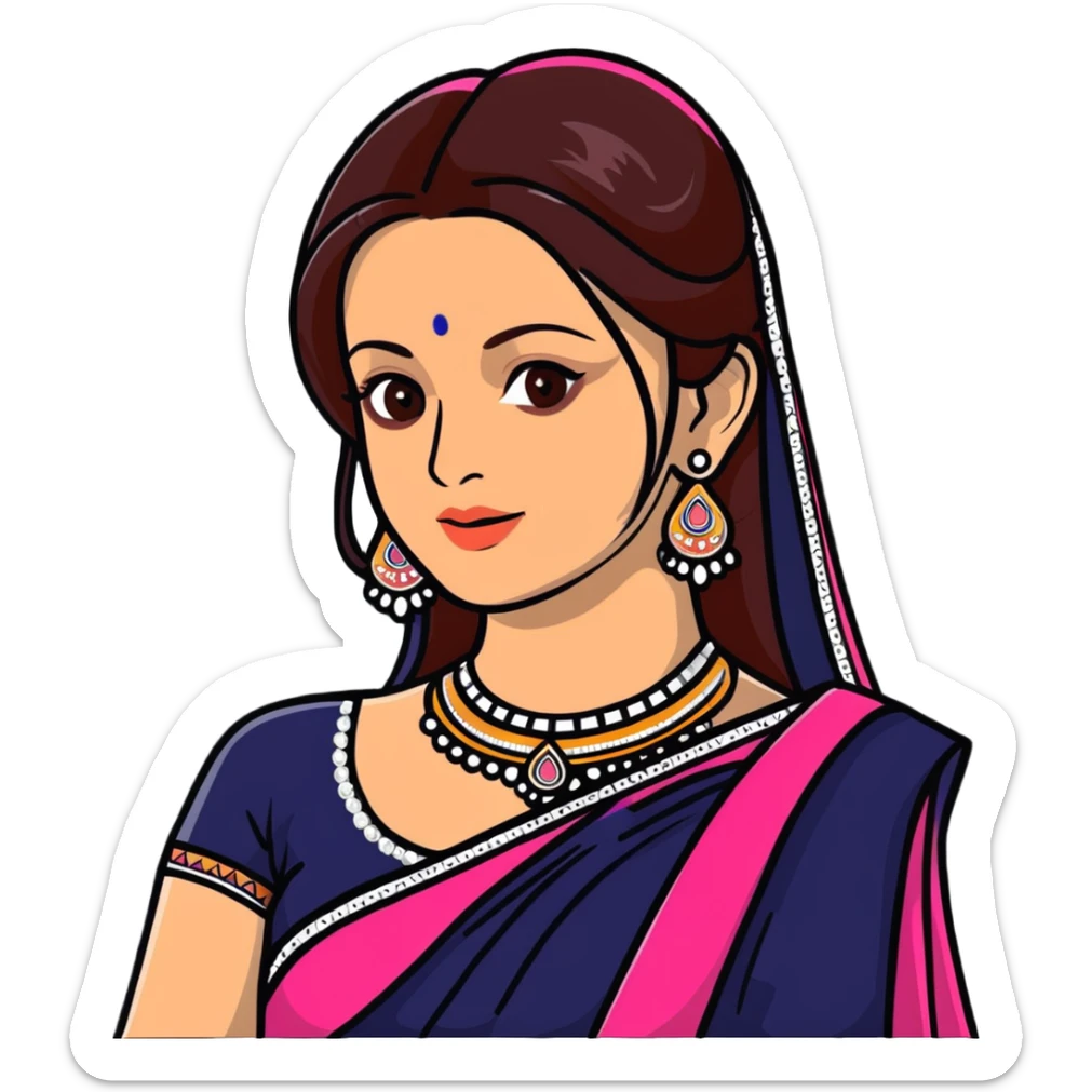 Aishwarya Rai in a lehenga, traditional Indian bridal outfit, jewelry sticker