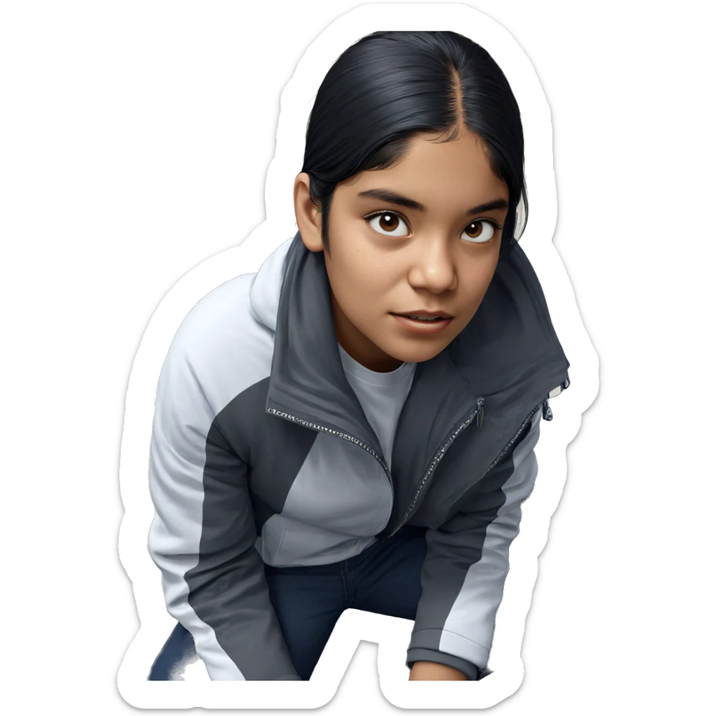 realistic portrait of girl sticker