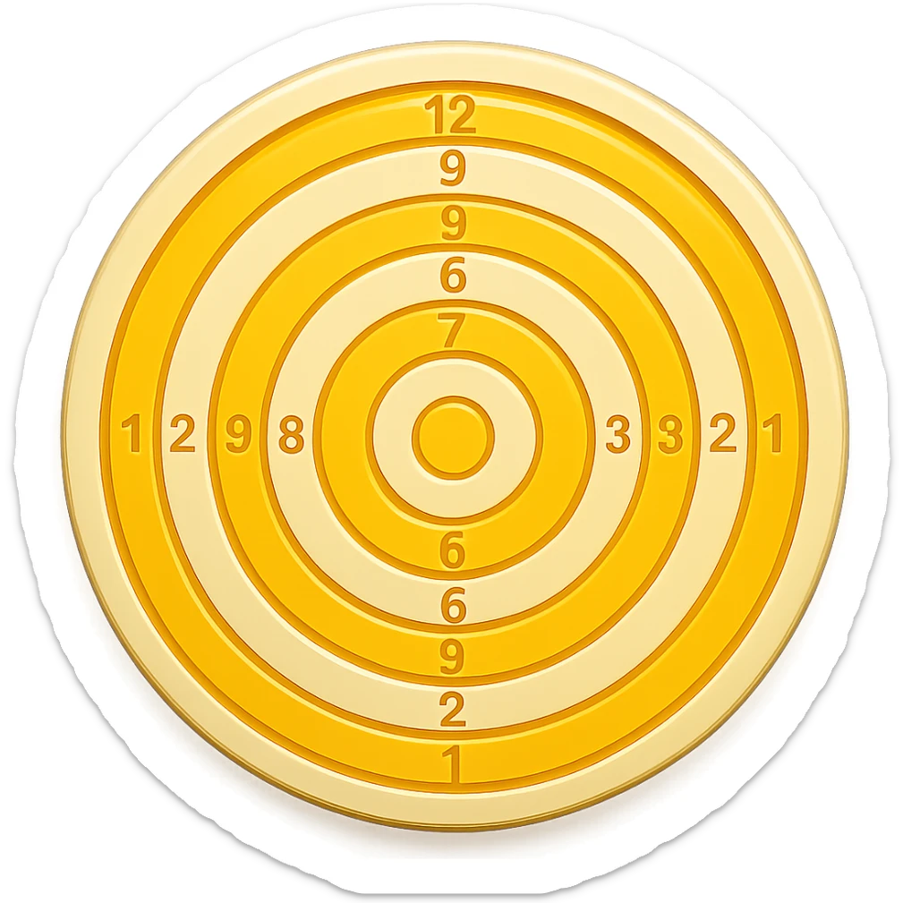 Edit the bullseye target emoji to have yellow and white colors, maintaining the same appearance, with no background. sticker
