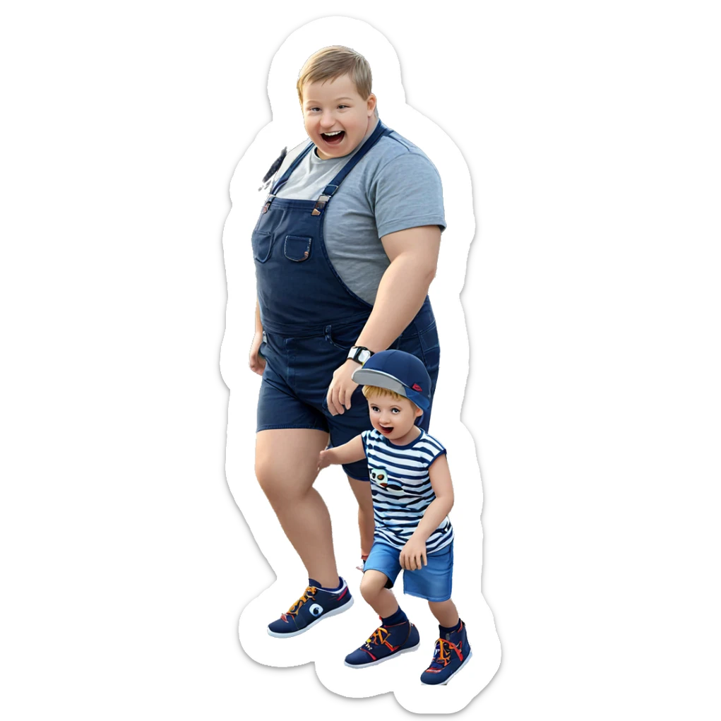 boys playing outdoors in shorts sticker