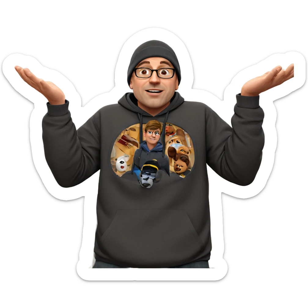 casual male portrait indoors sticker