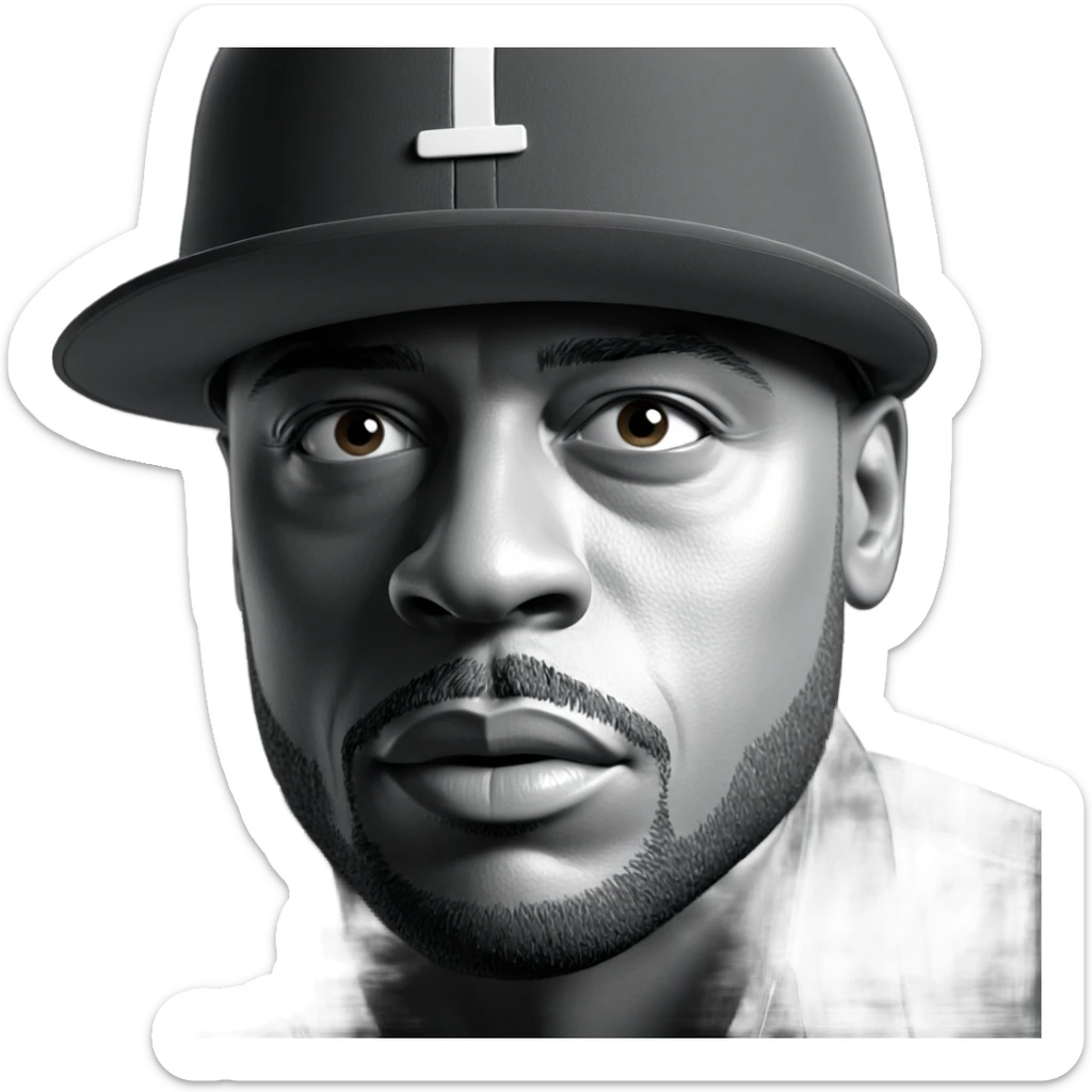 monochrome portrait of a man sticker