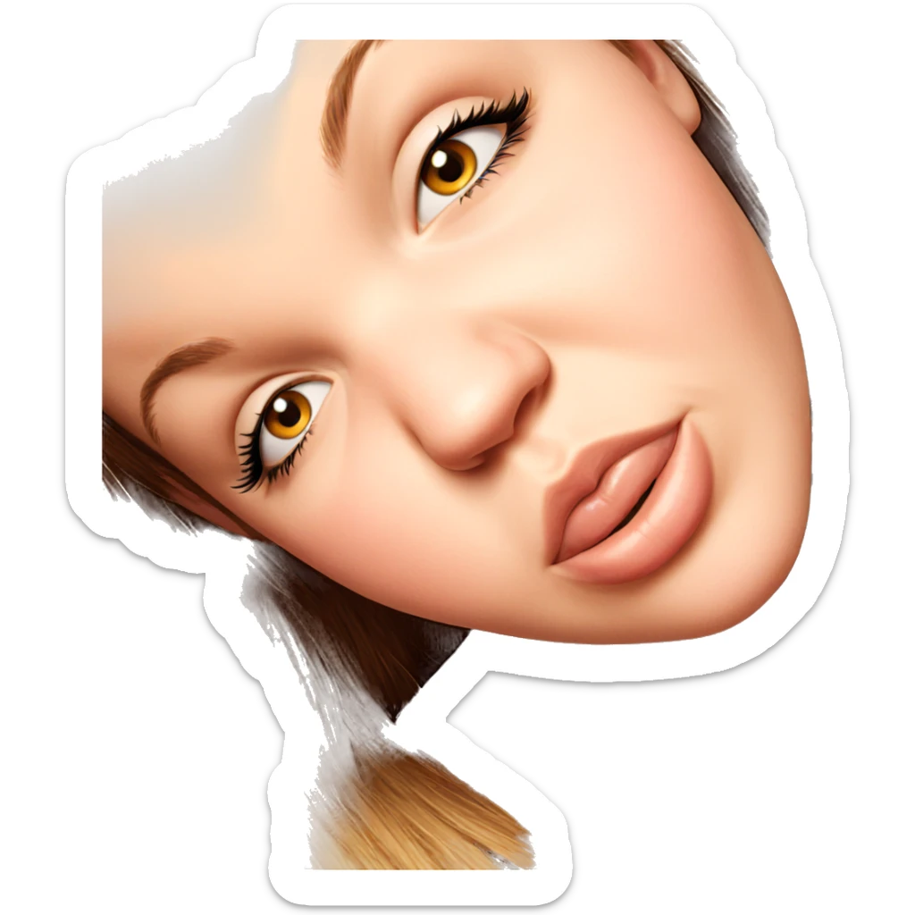 realistic portrait of girl sticker