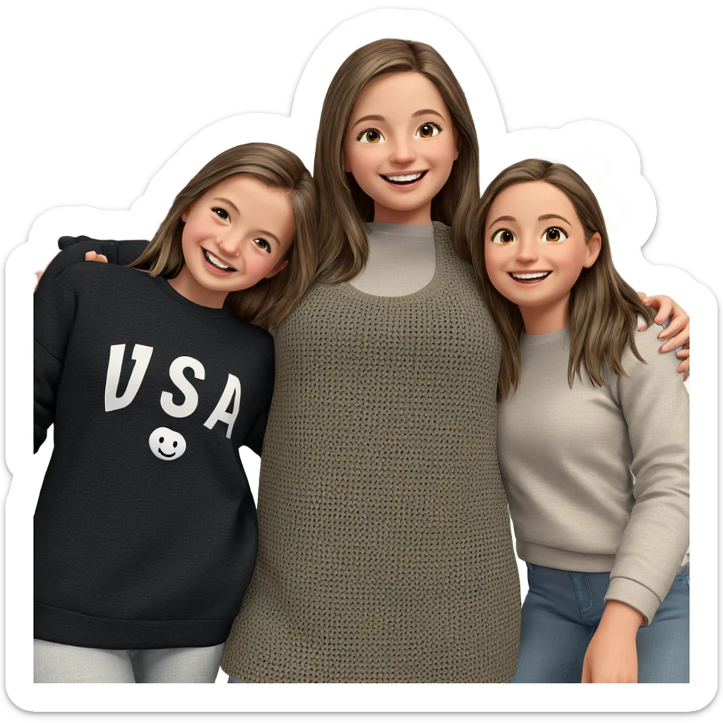 smiling girls in casual outfits sticker