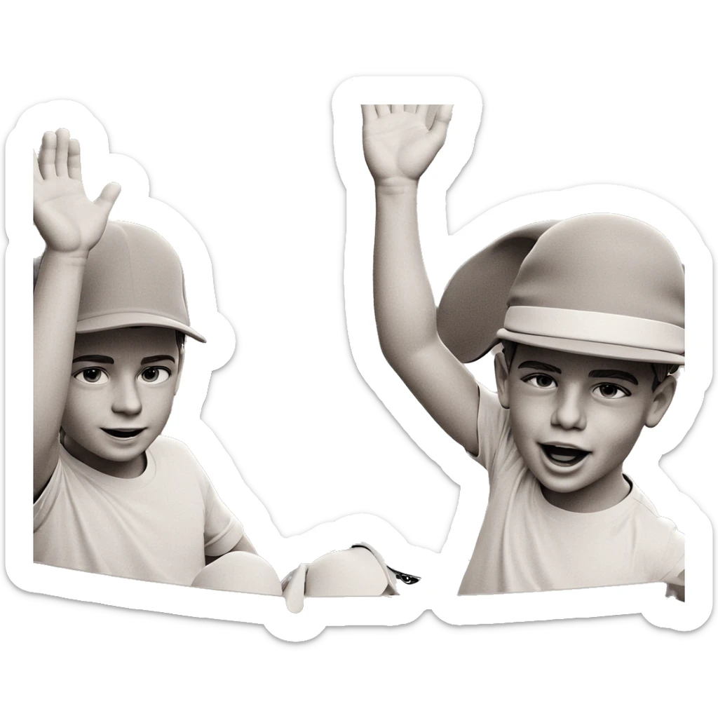 monochrome boys wearing hats sticker